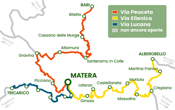 Mappa del Cammino Materano